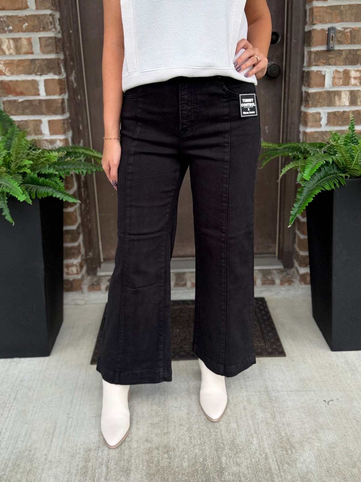 Hazel Tummy Control Cropped Wide Leg Jean - Risen