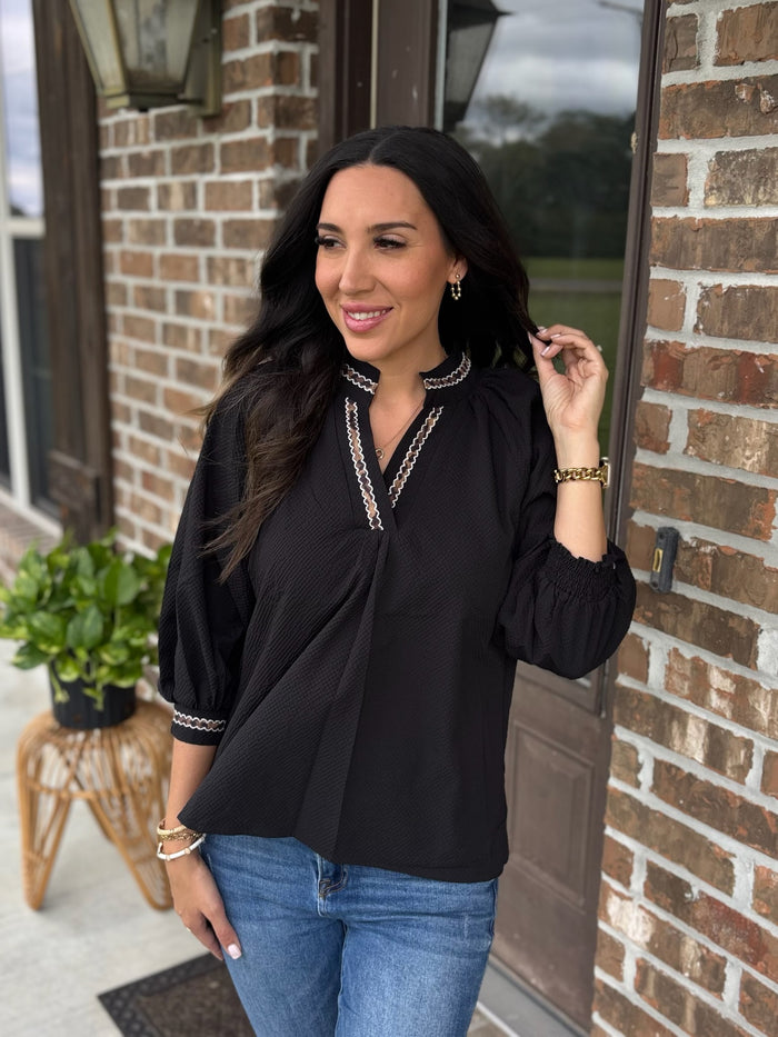 A Little Wild Leopard Trim Top