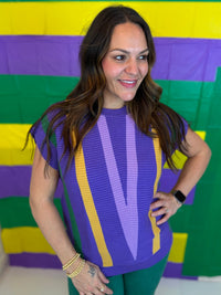 Colorful Krewe Knit Top
