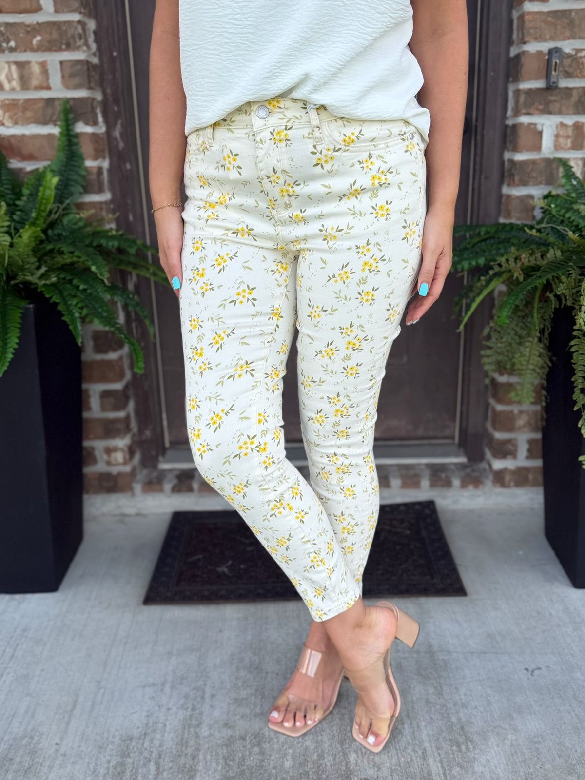 Poppy Floral Print Skinny Jean - Judy Blue