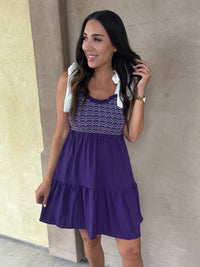 Sideline Sass Smocked Dress