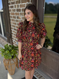 Mosaic Meadow Floral Dress