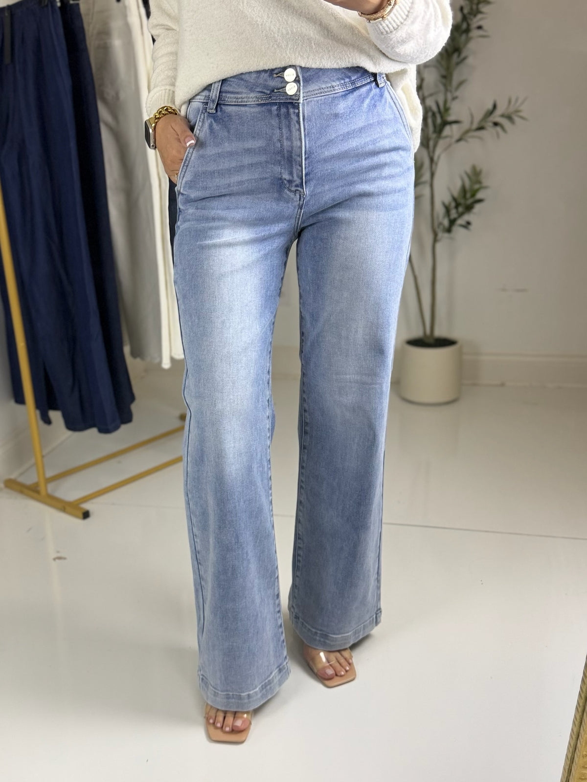 Nova High Rise Wide Leg Jean - Risen