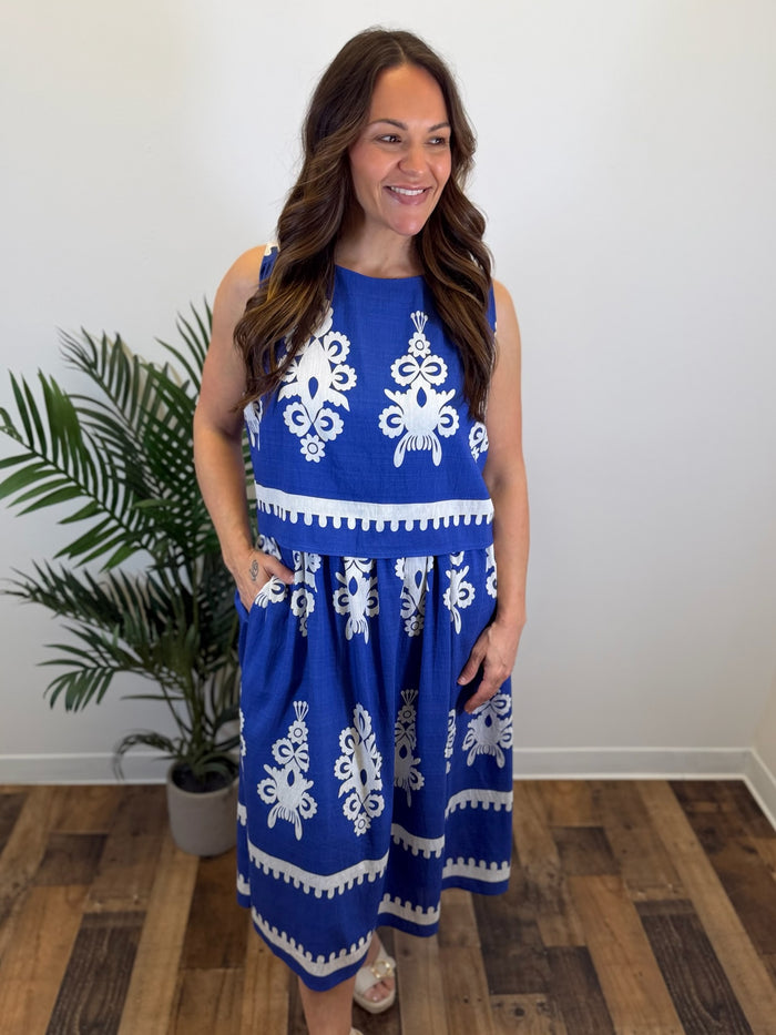 Porcelain Garden Midi Dress