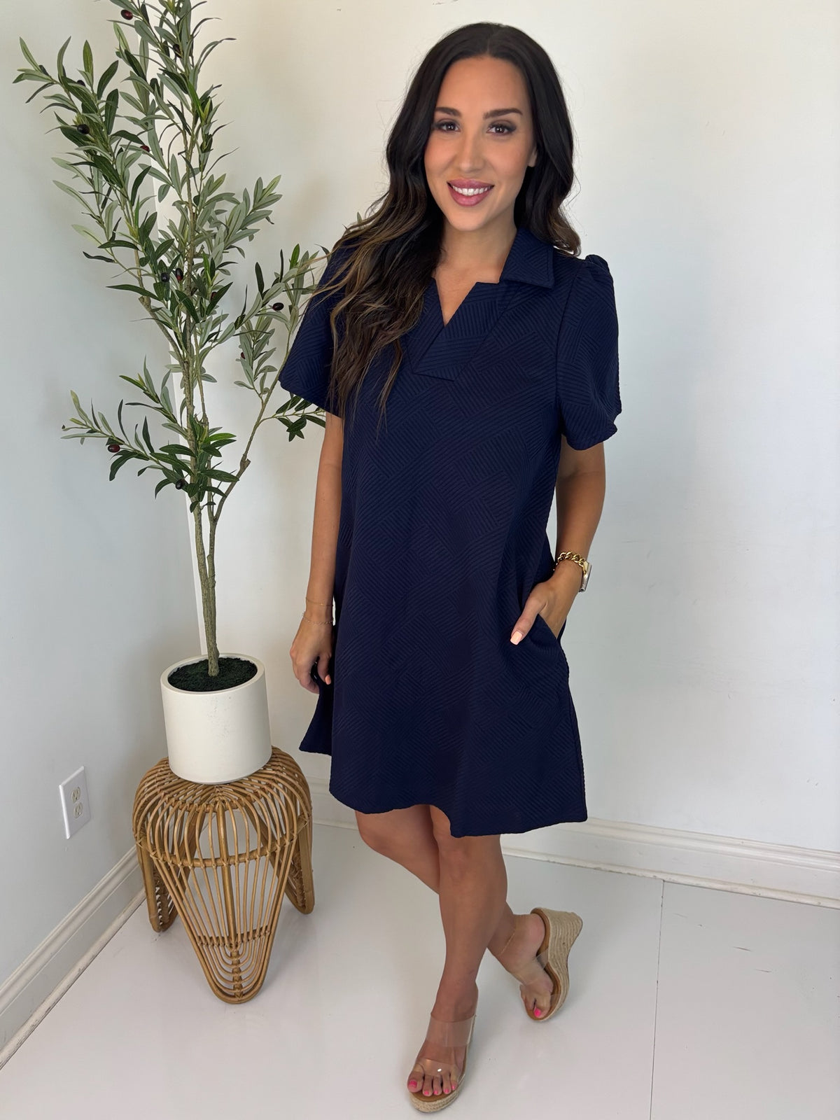 Polished Edge Textured Dress