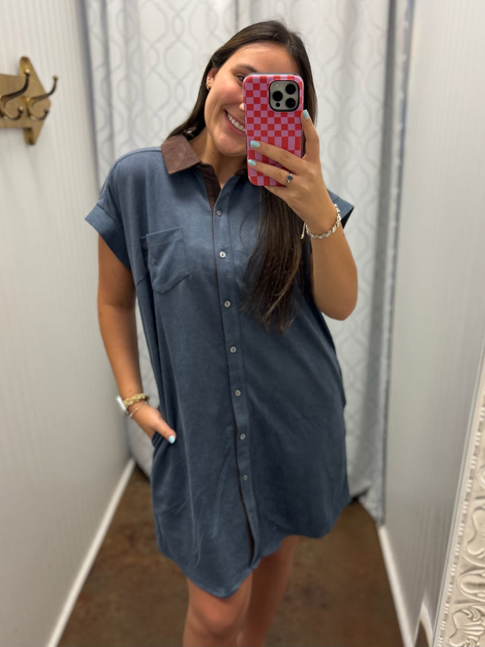 Seasonal Shift Button Front Dress