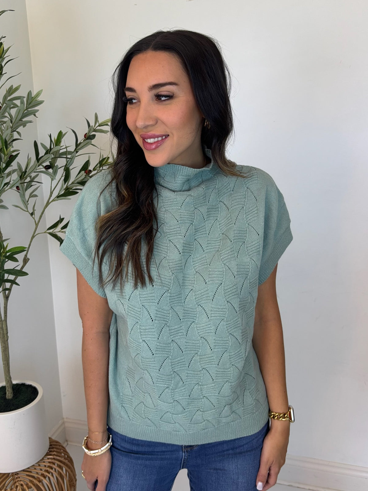 Muted Moment Mock Neck Top