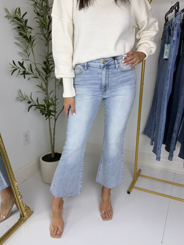 Raven Raw Hem Kick Flare Jean - Judy Blue