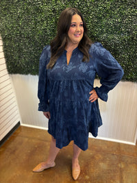Dreamy Depths Tiered Dress - Plus