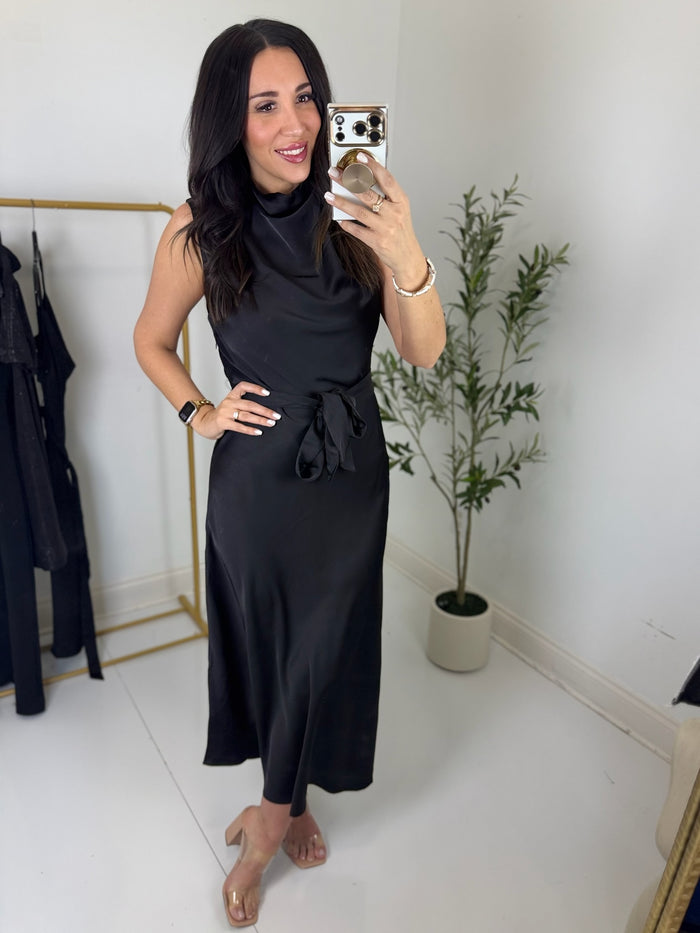 Midnight Motion Mock Neck Dress