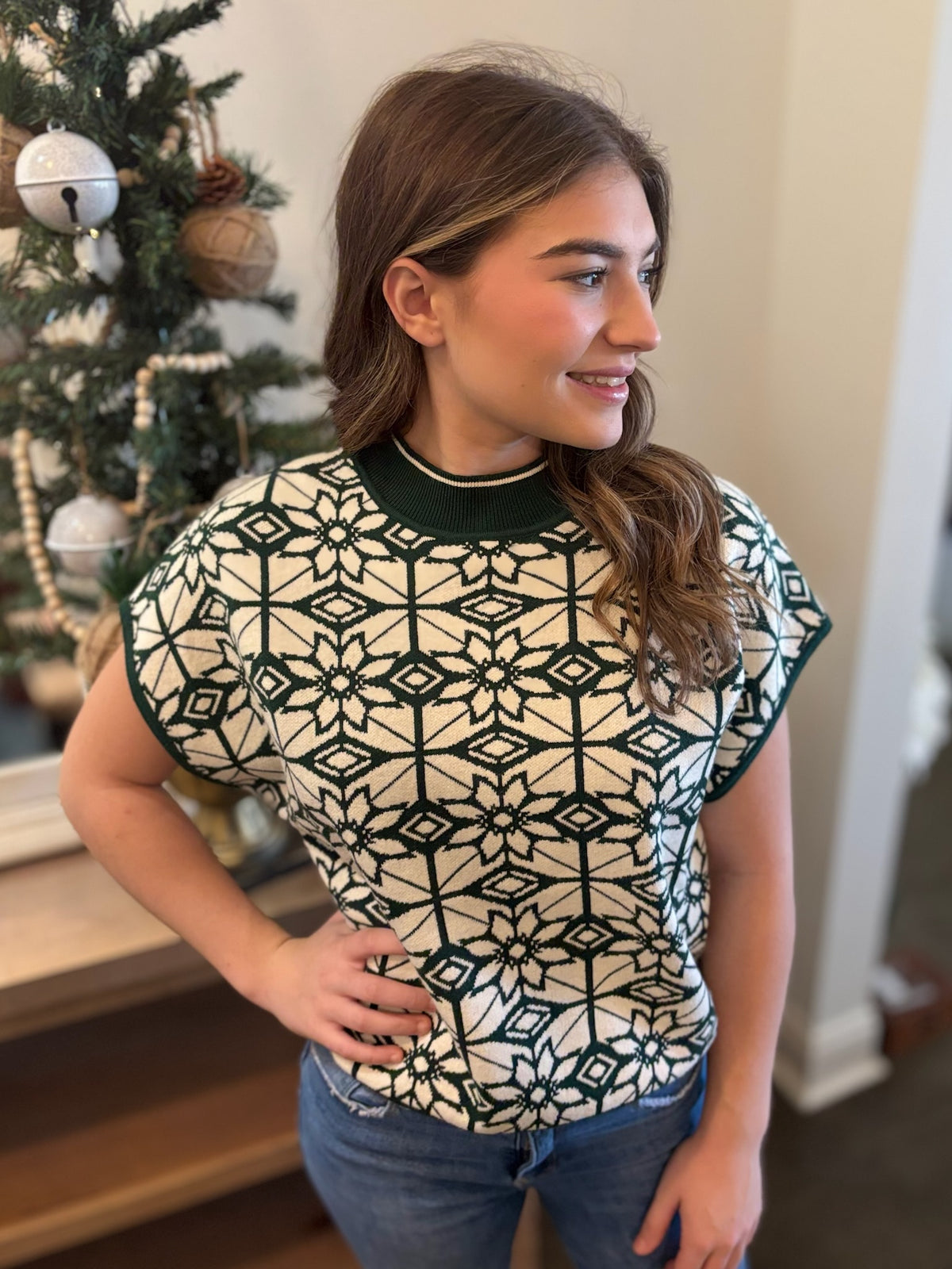 Mistletoe Magic Mock Neck Sweater