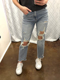 Demi Distressed Straight Leg Jean - Risen