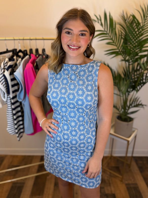 Summer Sky Eyelet Dress