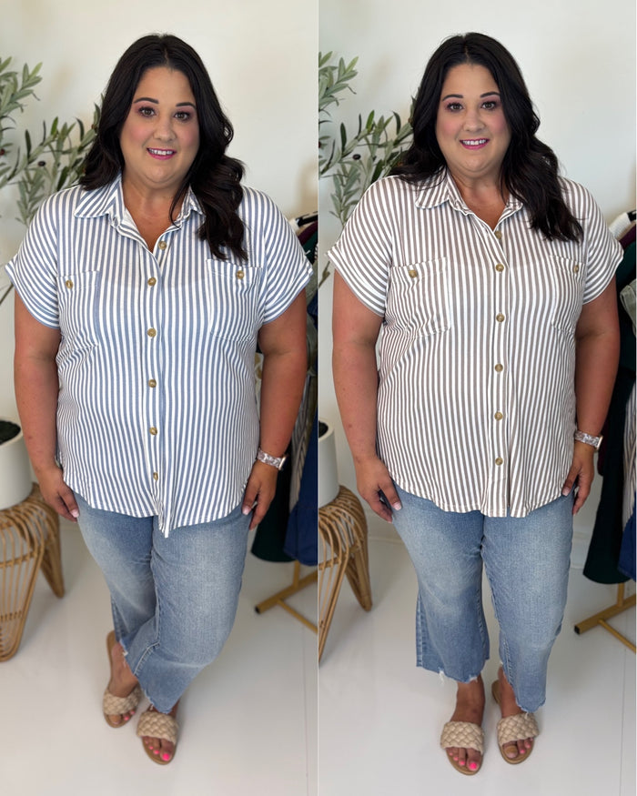 Easy Escape Striped Top - Plus