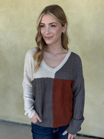 Clementine Color Block Sweater