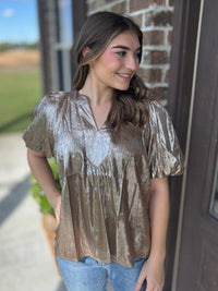 Evening Glow Puff Sleeve Blouse