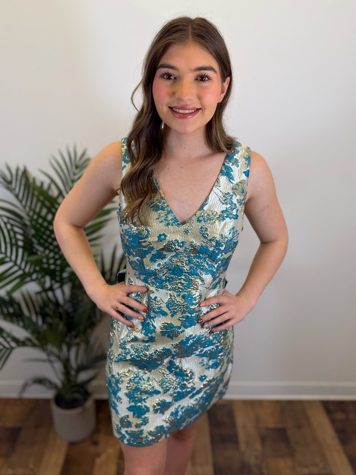 Radiant Grace Jacquard Dress