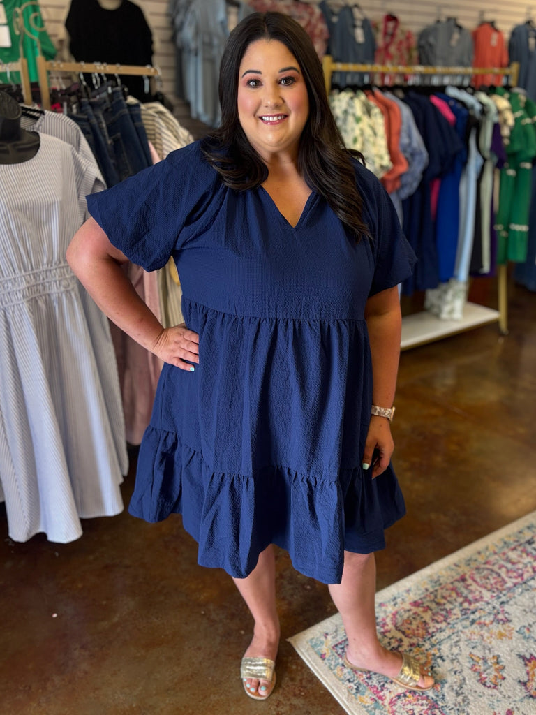 Take a Stroll Textured Dress - Plus