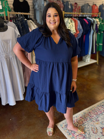 Take a Stroll Textured Dress - Plus