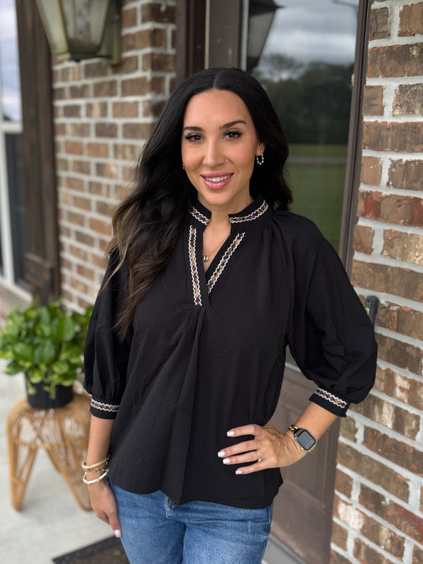 A Little Wild Leopard Trim Top