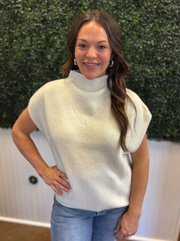Coffee & Cream Mock Neck Sweater