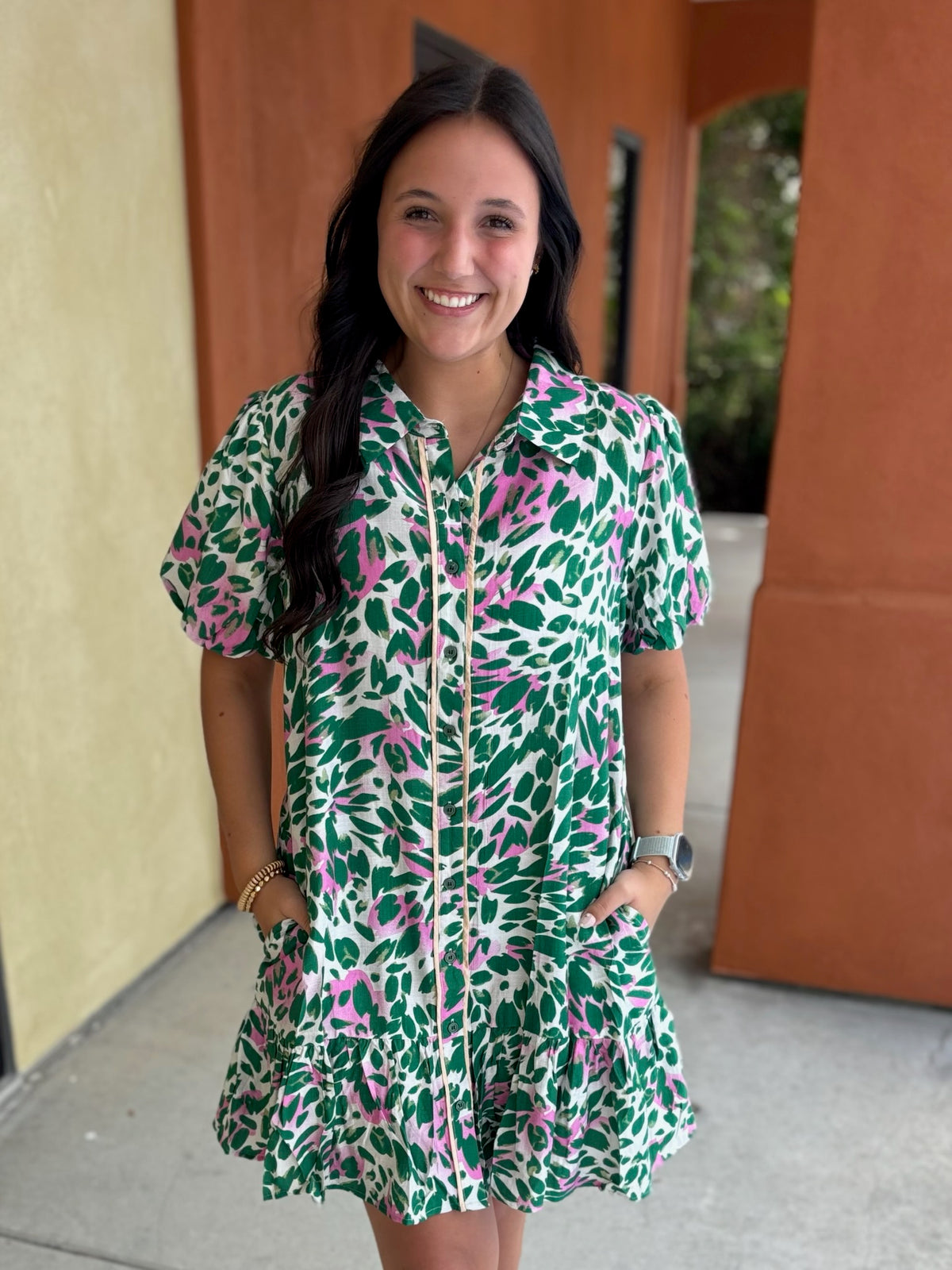 Aria Abstract Print Dress