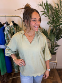Effortless Ease Scalloped Blouse