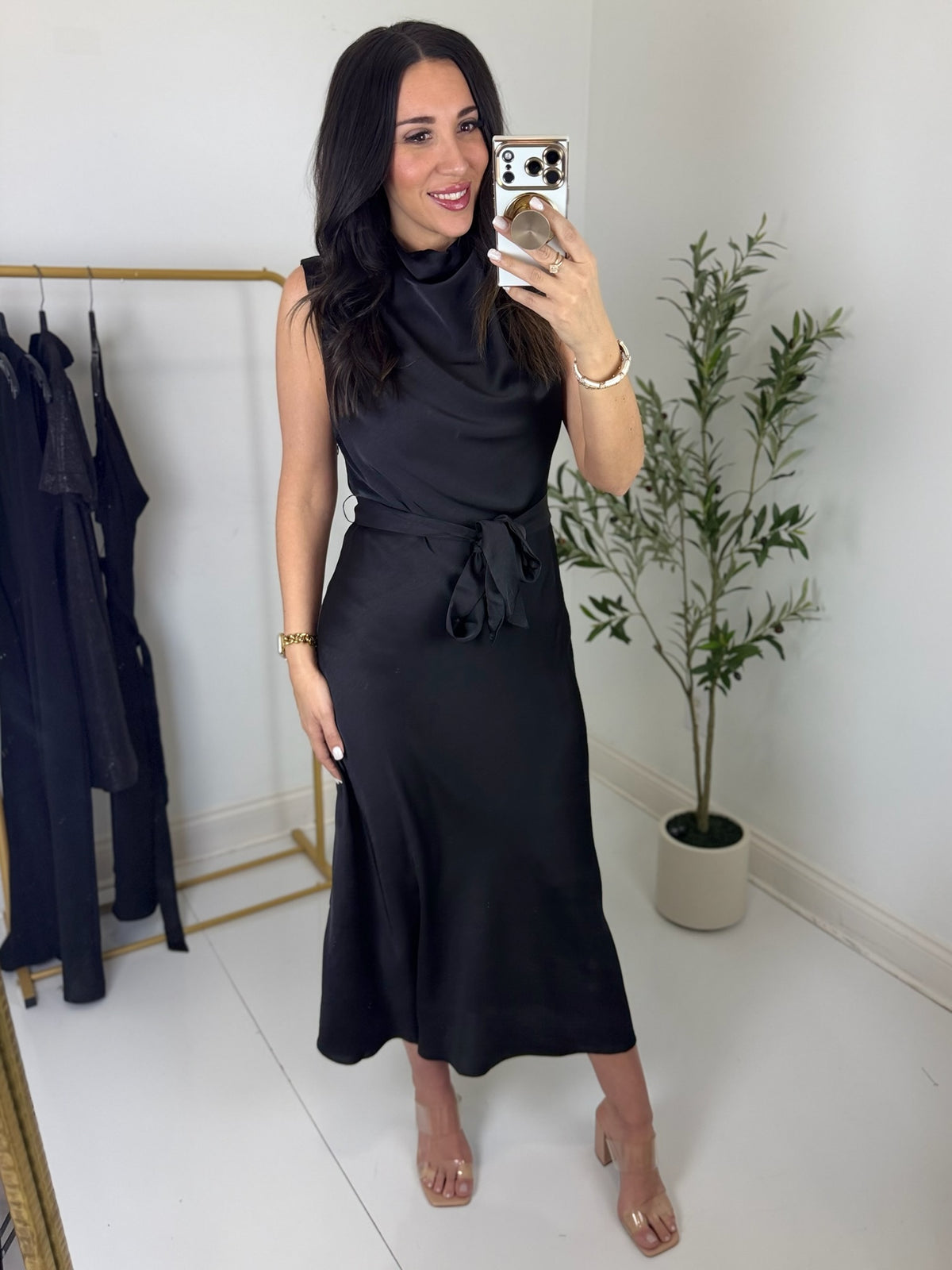 Midnight Motion Mock Neck Dress