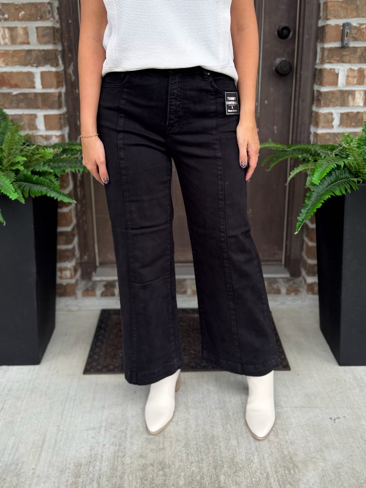 Hazel Tummy Control Cropped Wide Leg Jean - Risen
