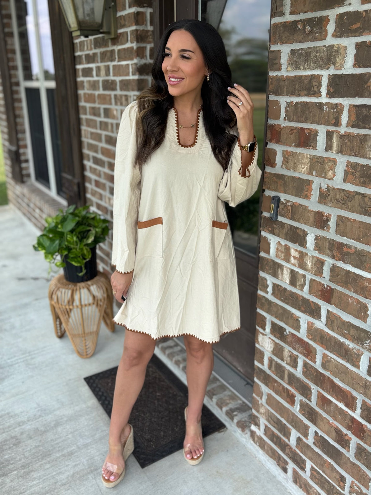 Rustic Shift Corduroy Dress