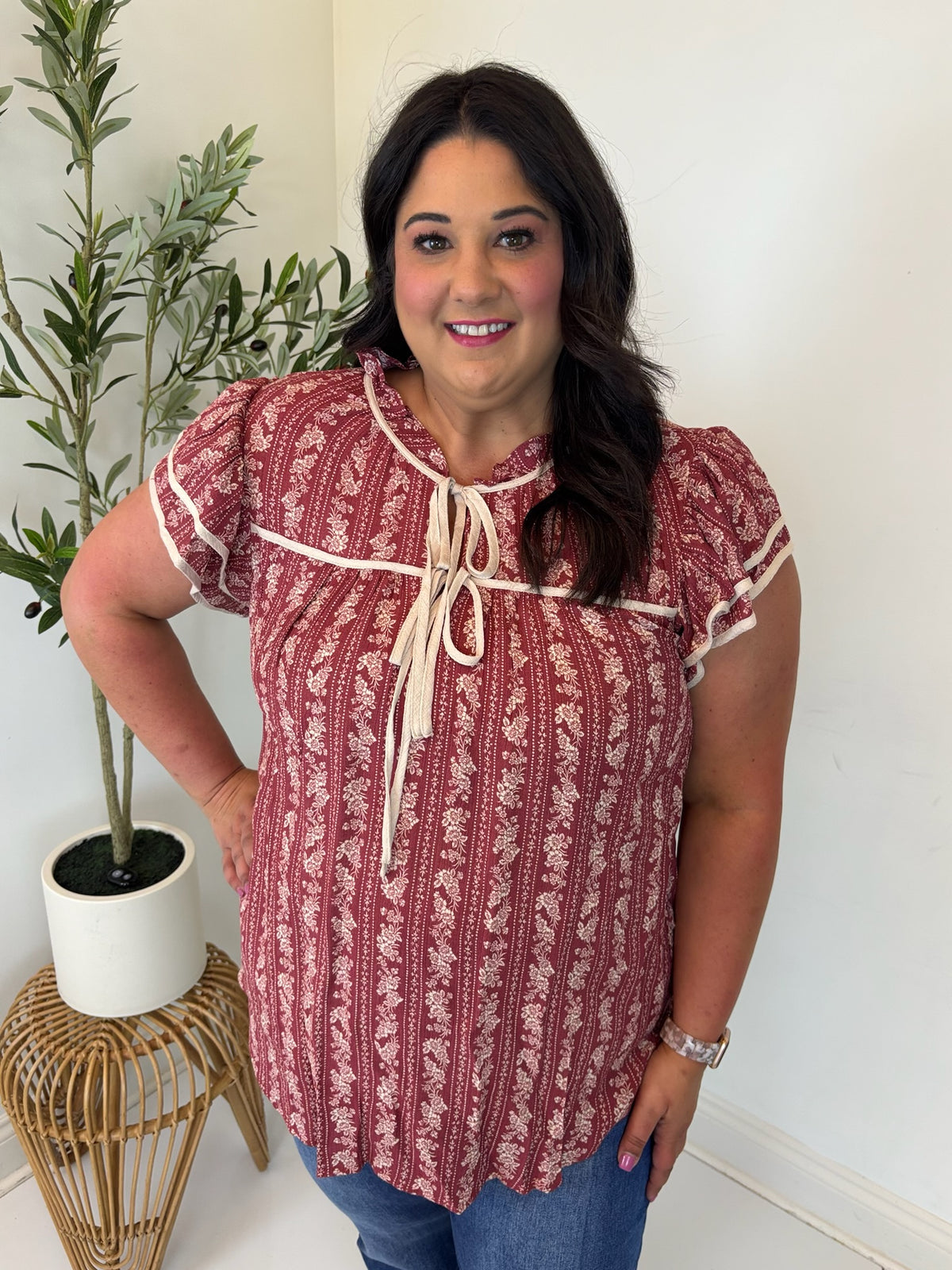 Mulberry Moment Floral Blouse - Plus