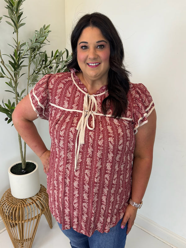Mulberry Moment Floral Blouse - Plus