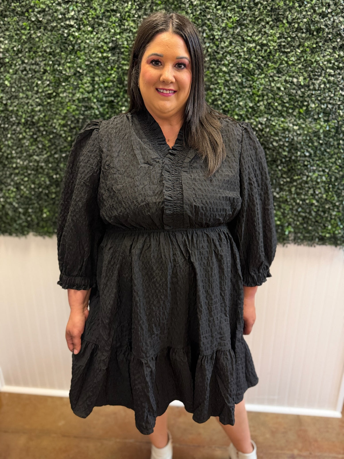 Midnight Magic Textured Dress - Plus