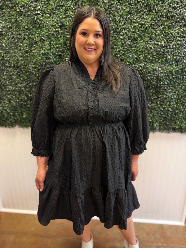 Midnight Magic Textured Dress - Plus