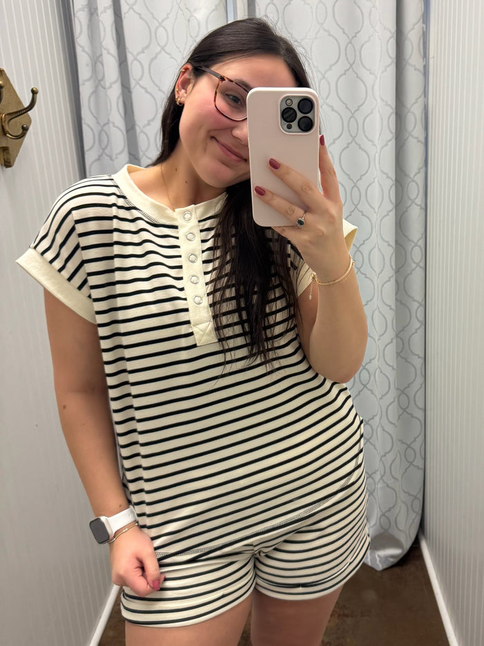 Weekend Ease Striped Set