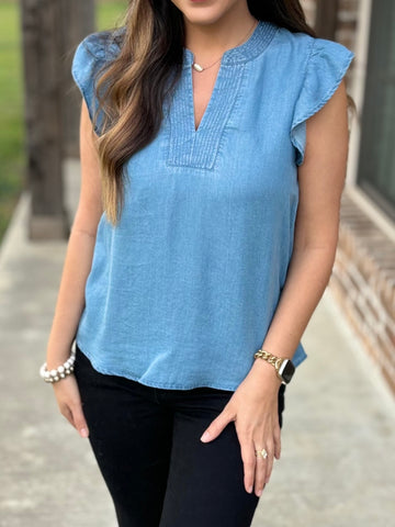 Safe Haven Chambray Top