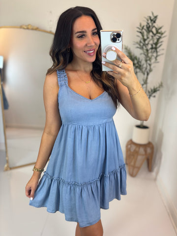 Secret Admirer Chambray Dress