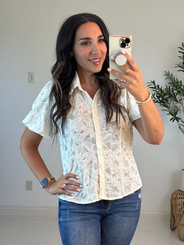Mimosa Mornings Button Front Blouse