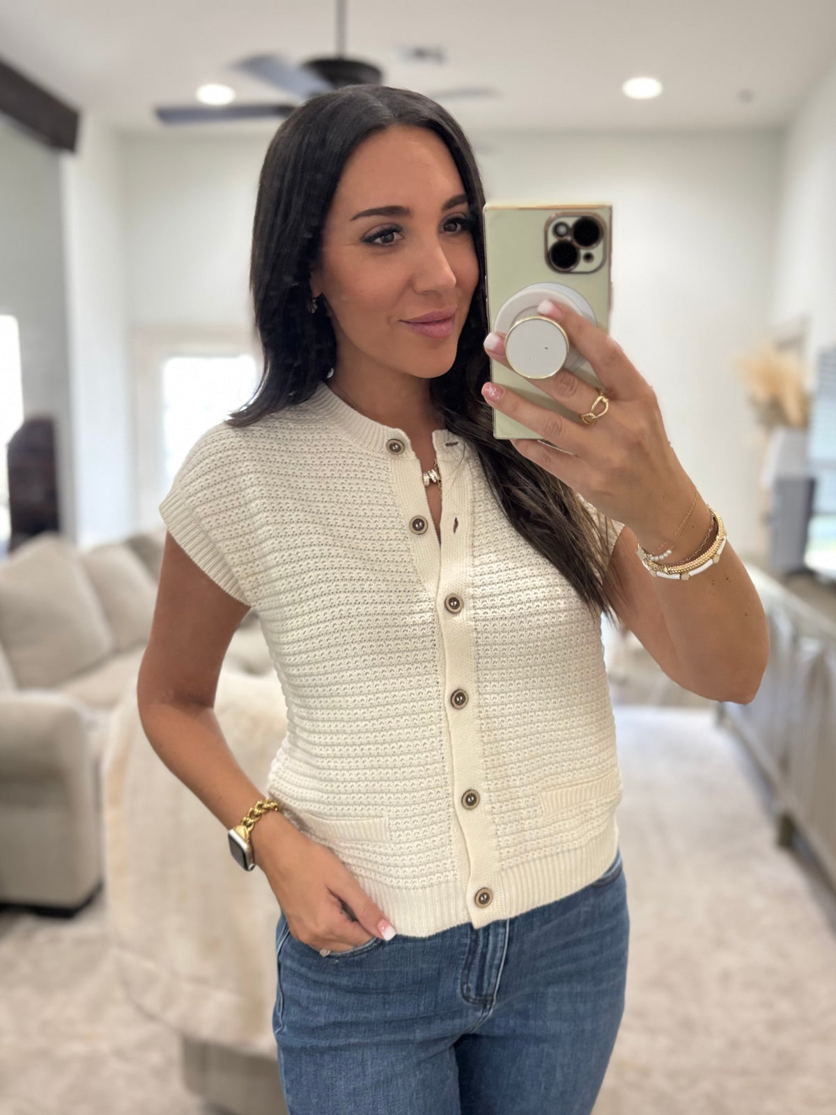 Polished Perspective Short Sleeve Cardigan