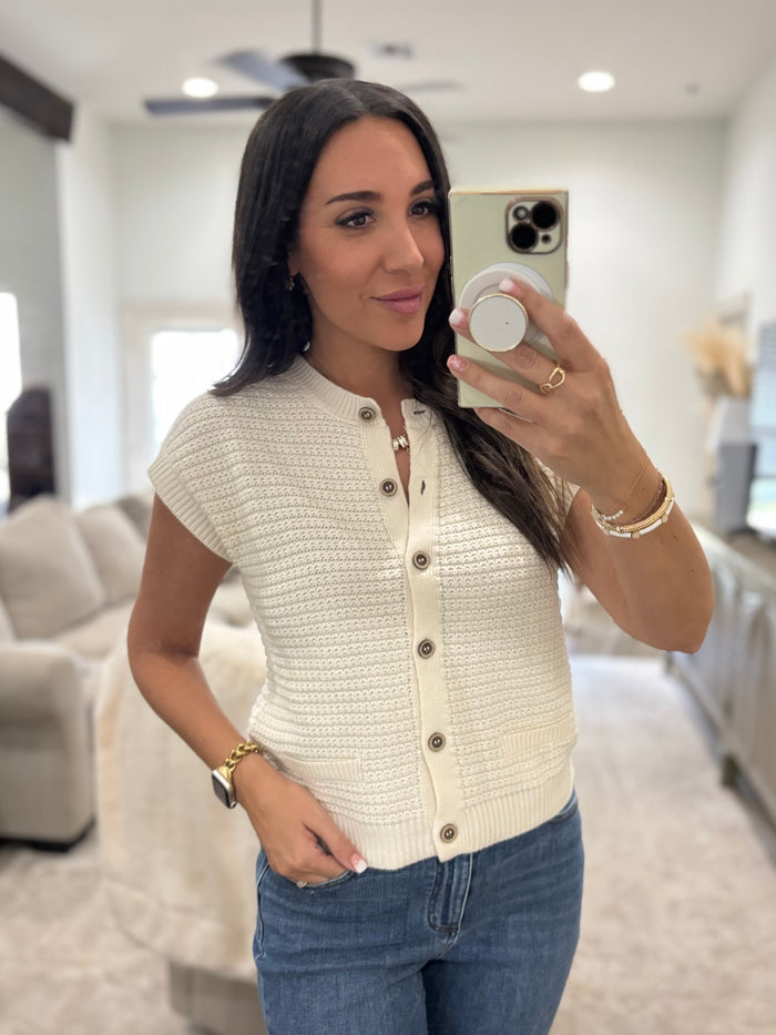 Polished Perspective Short Sleeve Cardigan