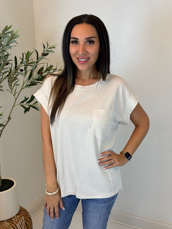 Weekend Mood Waffle Knit Top