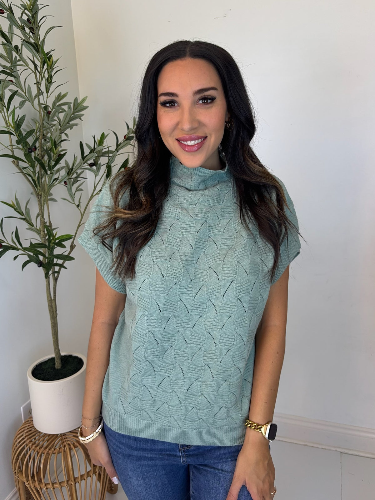 Muted Moment Mock Neck Top