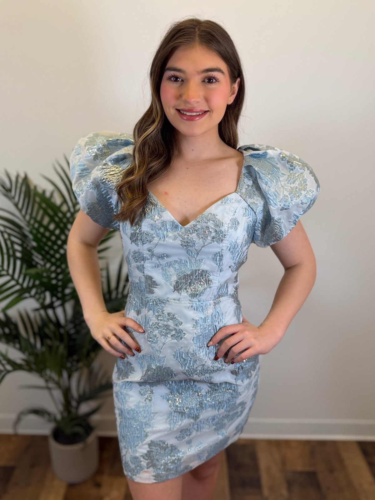 Something Blue Jacquard Dress