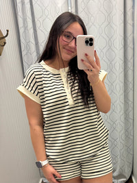 Weekend Ease Striped Set
