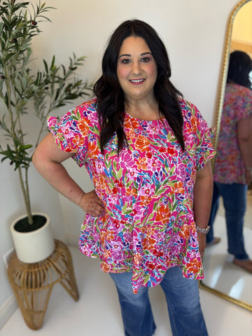 First Glance Floral Top - Plus