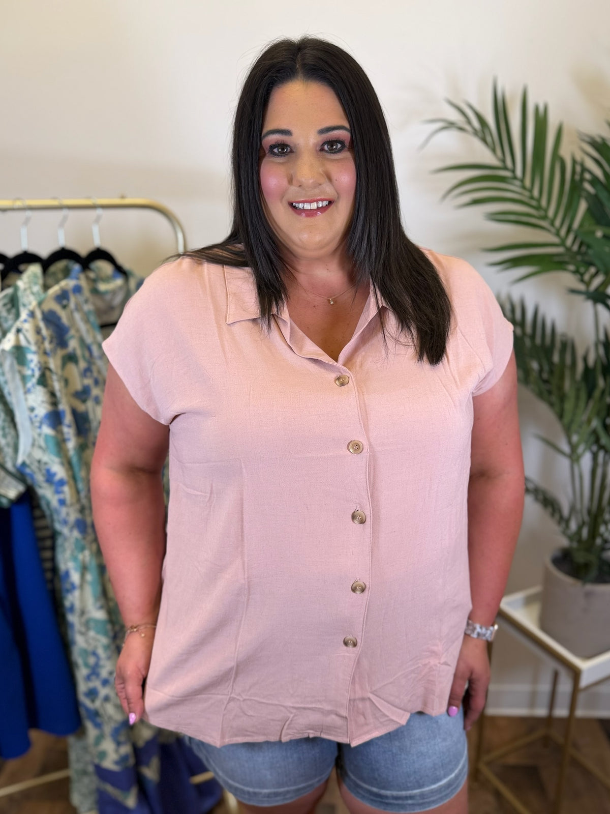 Friday Feeling Button Front Top - Plus