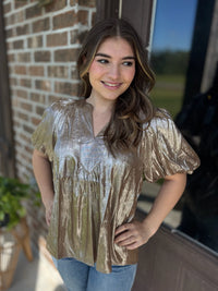 Evening Glow Puff Sleeve Blouse