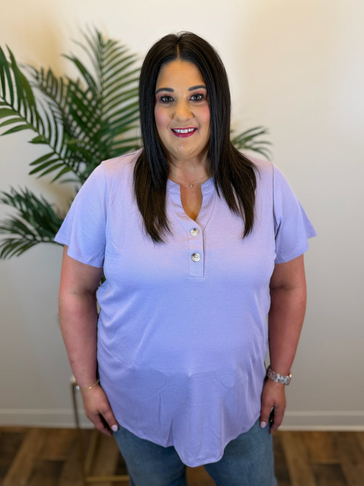 Spring Shift Ribbed Top - Plus