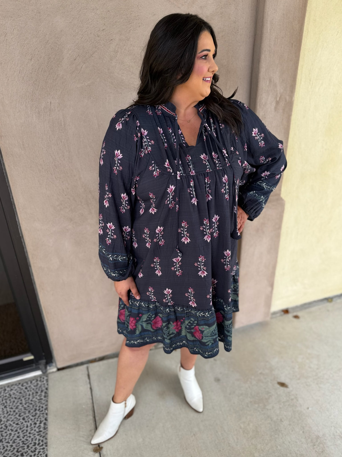 Rustic Reverie Floral Dress - Plus