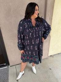 Rustic Reverie Floral Dress - Plus